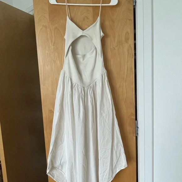 Zara Cutout Combination Dress in Ecru | Size Small - Picture 6 of 7
